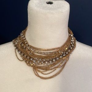 Brass and “diamond” layering/ stack necklace